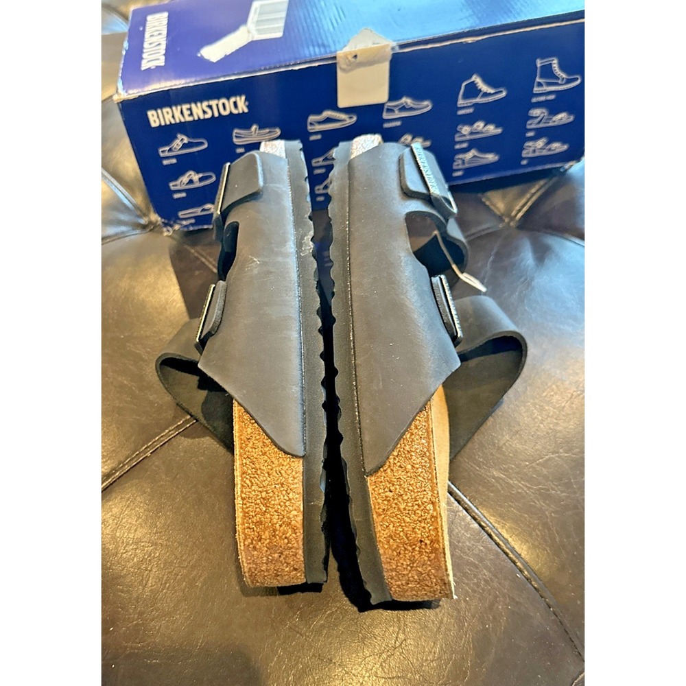 Birkenstock Black Two-Strap Cork Footbed Sandals - Picture 8 of 12